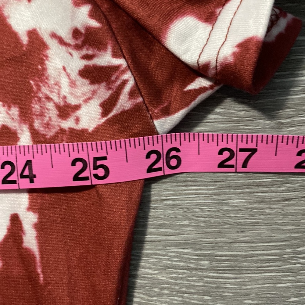 Shein Tie Dye Tunic Length V-Neck with Wooden Button Detail - Picture 4 of 5